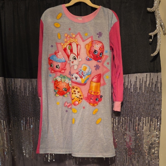 🟢Shopkins Pink and Gray Nightgown - Picture 1 of 2